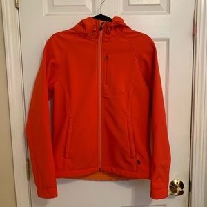 salmon/ pink jacket